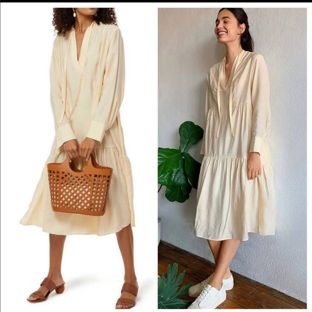 Vince Tiered Long Sleeved Dress XS